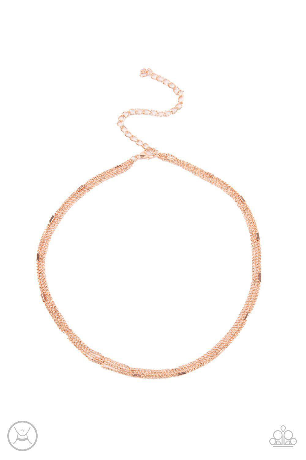 Need I SLAY More Copper Choker Necklace - Paparazzi Accessories- lightbox - CarasShop.com - Paparazzi Jewelry by Cara Jewels