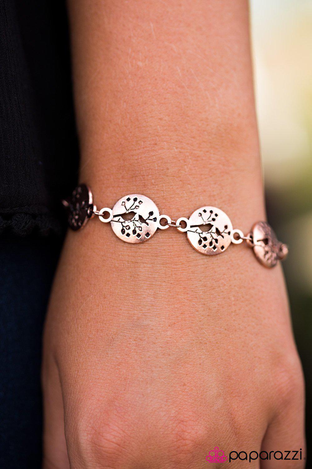 NEST In Peace Copper Bird Bracelet - Paparazzi Accessories- lightbox - CarasShop.com - Paparazzi Jewelry by Cara Jewels