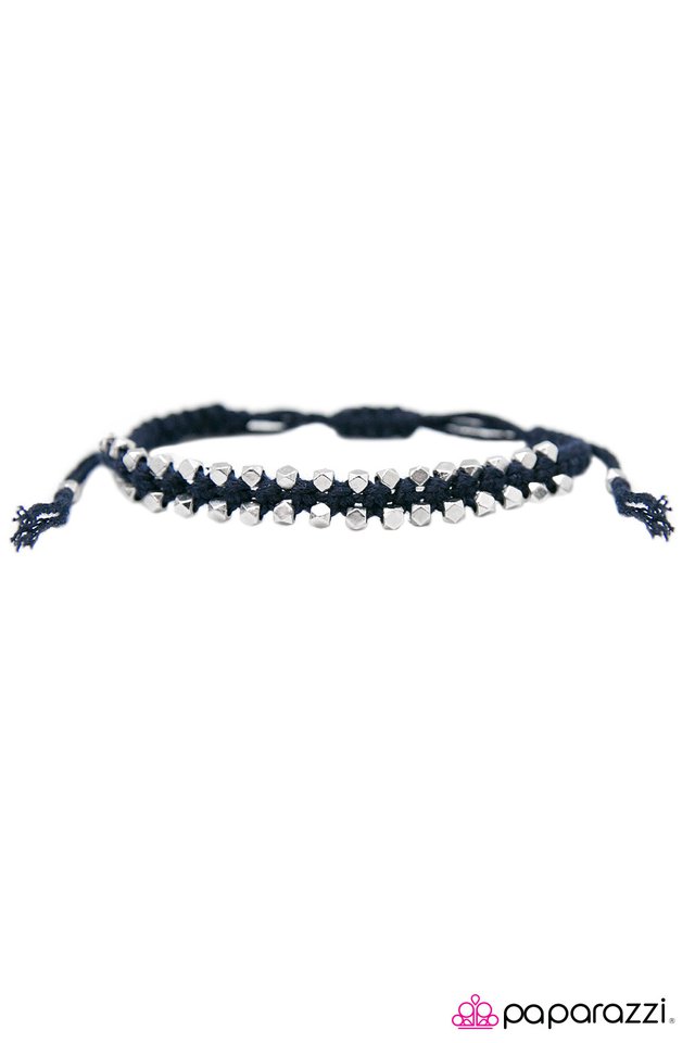 Never Back Down Blue Urban Bracelet - Paparazzi Accessories- lightbox - CarasShop.com - Paparazzi Jewelry by Cara Jewels