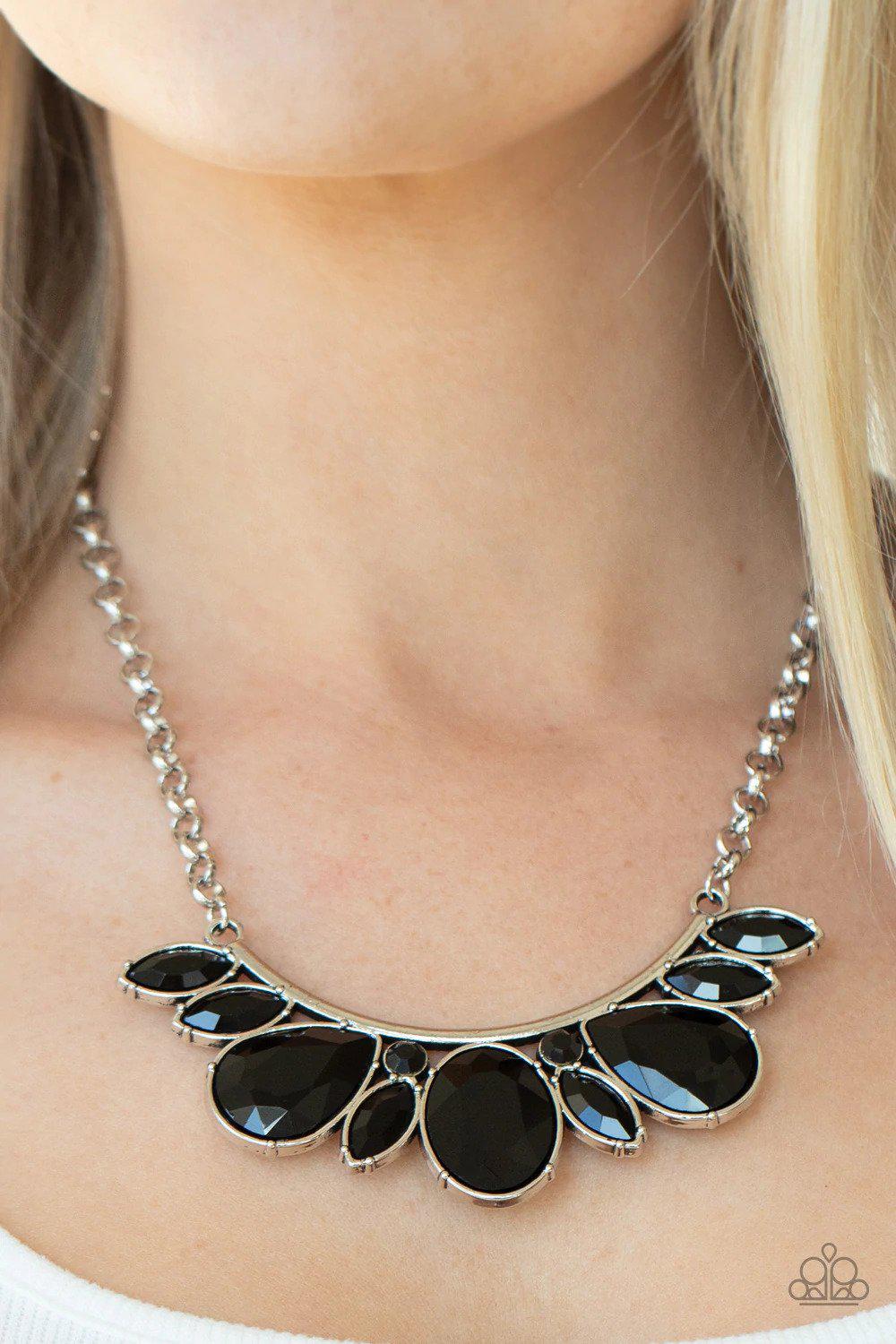 Never SLAY Never Black Necklace - Paparazzi Accessories- on model - CarasShop.com - Paparazzi Jewelry by Cara Jewels