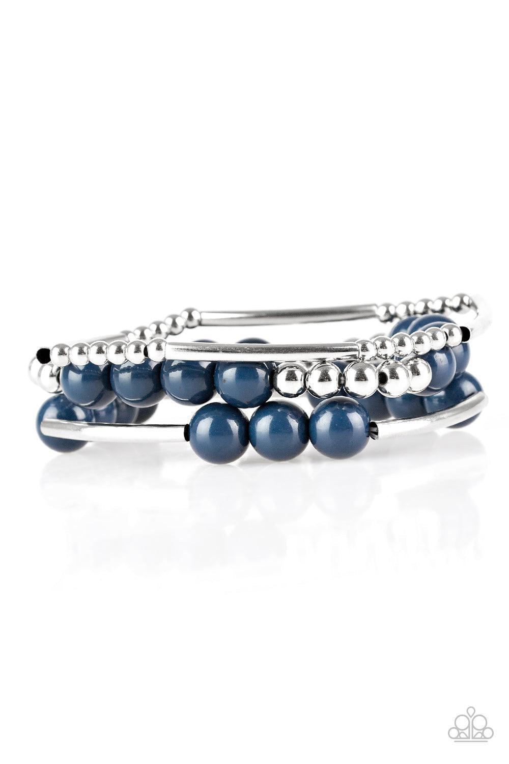 New Adventures Blue Bracelet - Paparazzi Accessories- lightbox - CarasShop.com - Paparazzi Jewelry by Cara Jewels