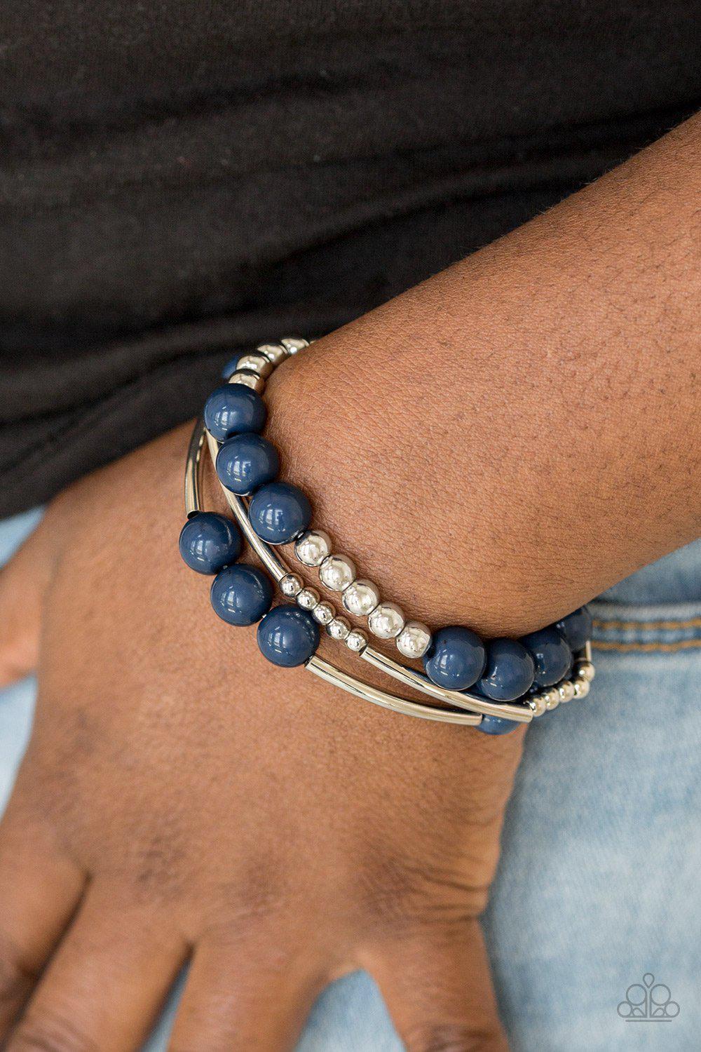 New Adventures Blue Bracelet - Paparazzi Accessories- lightbox - CarasShop.com - Paparazzi Jewelry by Cara Jewels