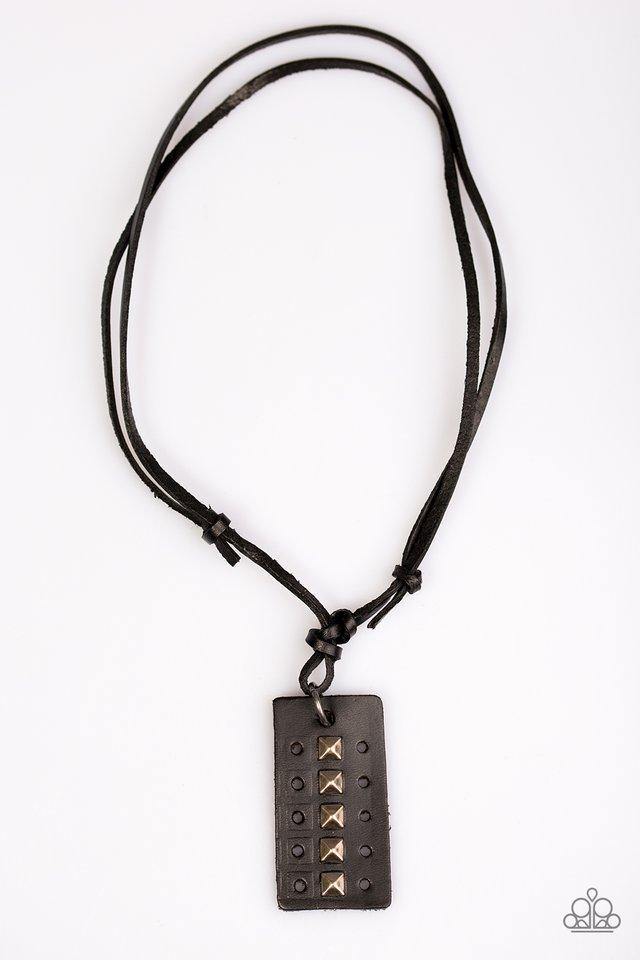 New Recruit Black Urban Necklace - Paparazzi Accessories- lightbox - CarasShop.com - Paparazzi Jewelry by Cara Jewels