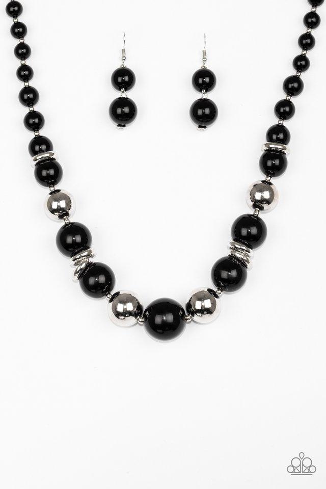 New York Nightlife Black and Silver Necklace - Paparazzi Accessories - free matching earrings -CarasShop.com - Paparazzi Jewelry by Cara Jewels