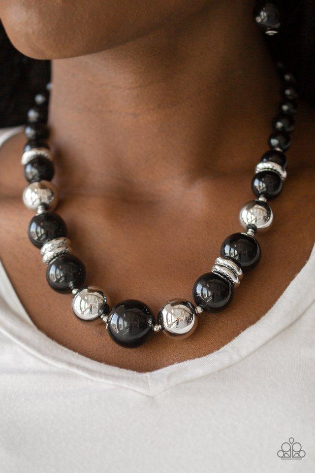New York Nightlife Black and Silver Necklace - Paparazzi Accessories- lightbox - CarasShop.com - Paparazzi Jewelry by Cara Jewels