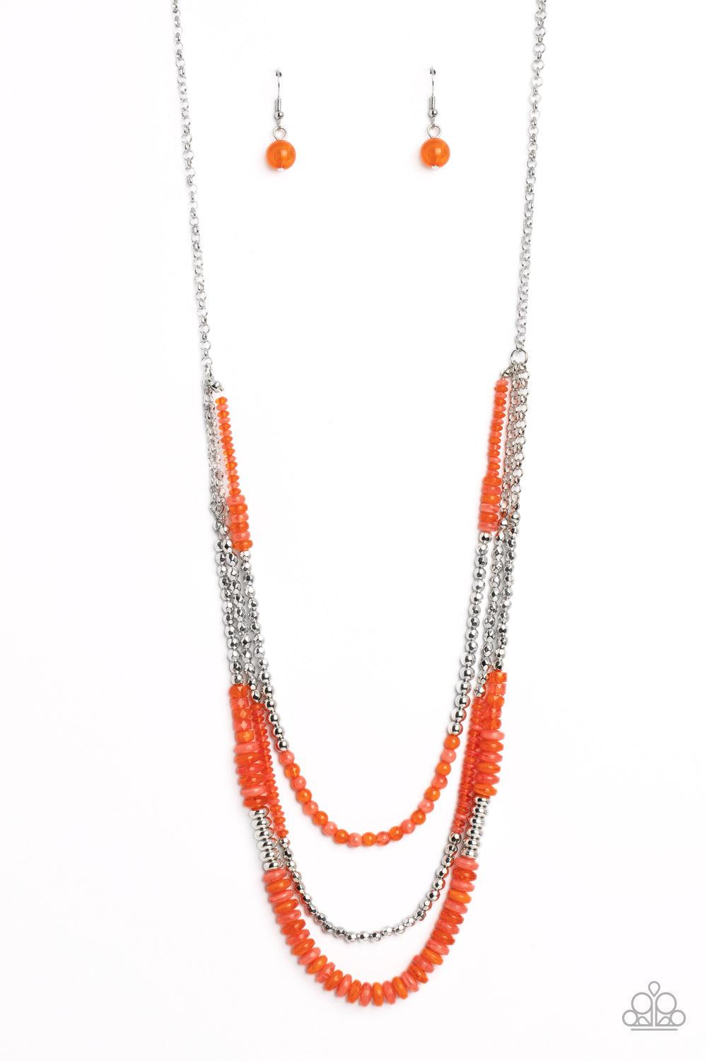 Newly Neverland Orange Necklace - Paparazzi Accessories- lightbox - CarasShop.com - Paparazzi Jewelry by Cara Jewels