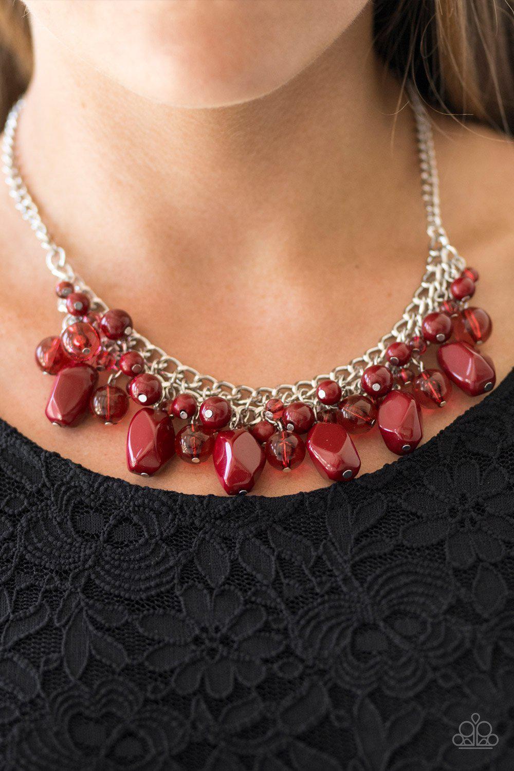 Newport Native Red Necklace - Paparazzi Accessories- lightbox - CarasShop.com - Paparazzi Jewelry by Cara Jewels