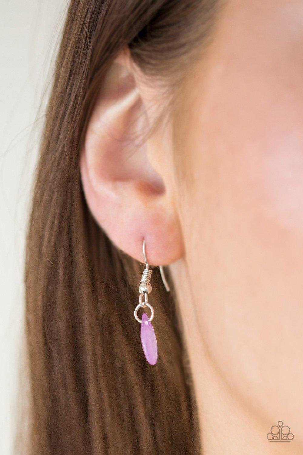 Next In Shine Purple Necklace - Paparazzi Accessories - free matching earrings -CarasShop.com - Paparazzi Jewelry by Cara Jewels