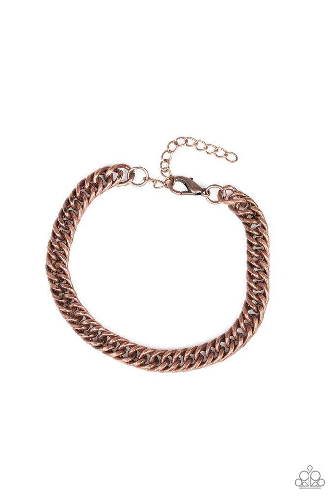 Next Man Up Copper Bracelet - Paparazzi Accessories- lightbox - CarasShop.com - Paparazzi Jewelry by Cara Jewels