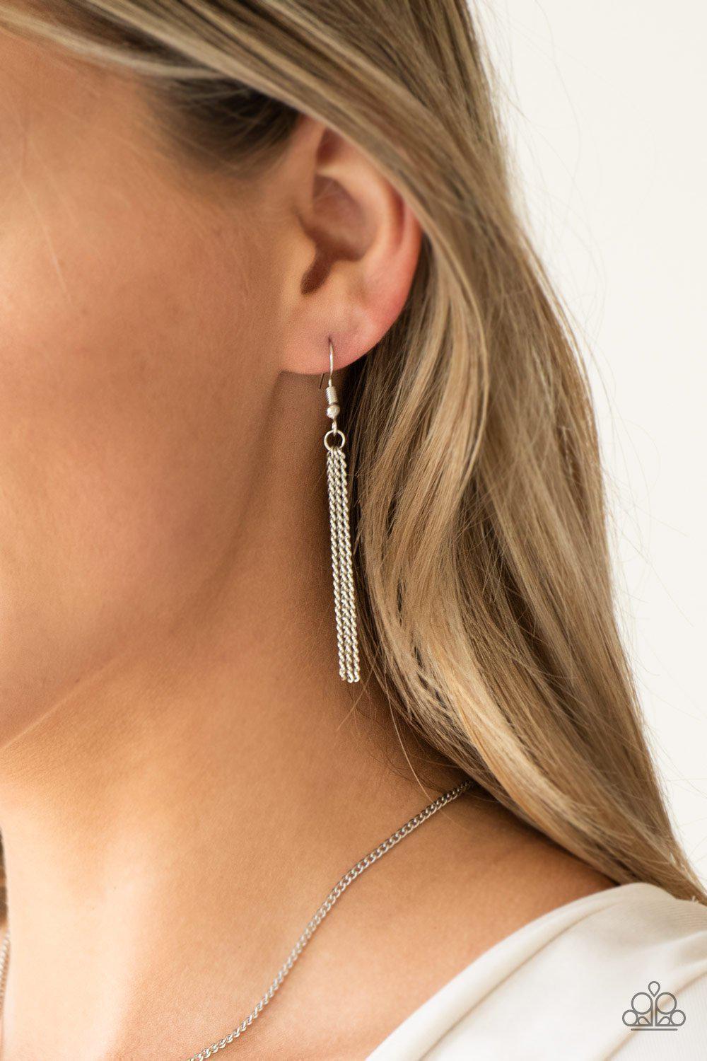 Nice to Meet You Green Teardrop Gem Necklace - Paparazzi Accessories - free matching earrings -CarasShop.com - Paparazzi Jewelry by Cara Jewels