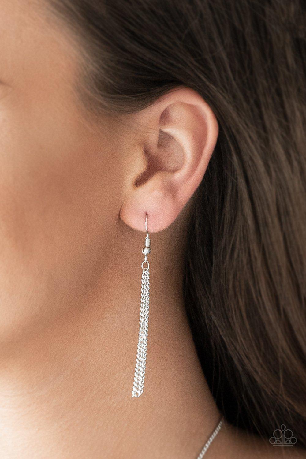 Nice To Meet You Red Gem Necklace - Paparazzi Accessories- on model - CarasShop.com - Paparazzi Jewelry by Cara Jewels