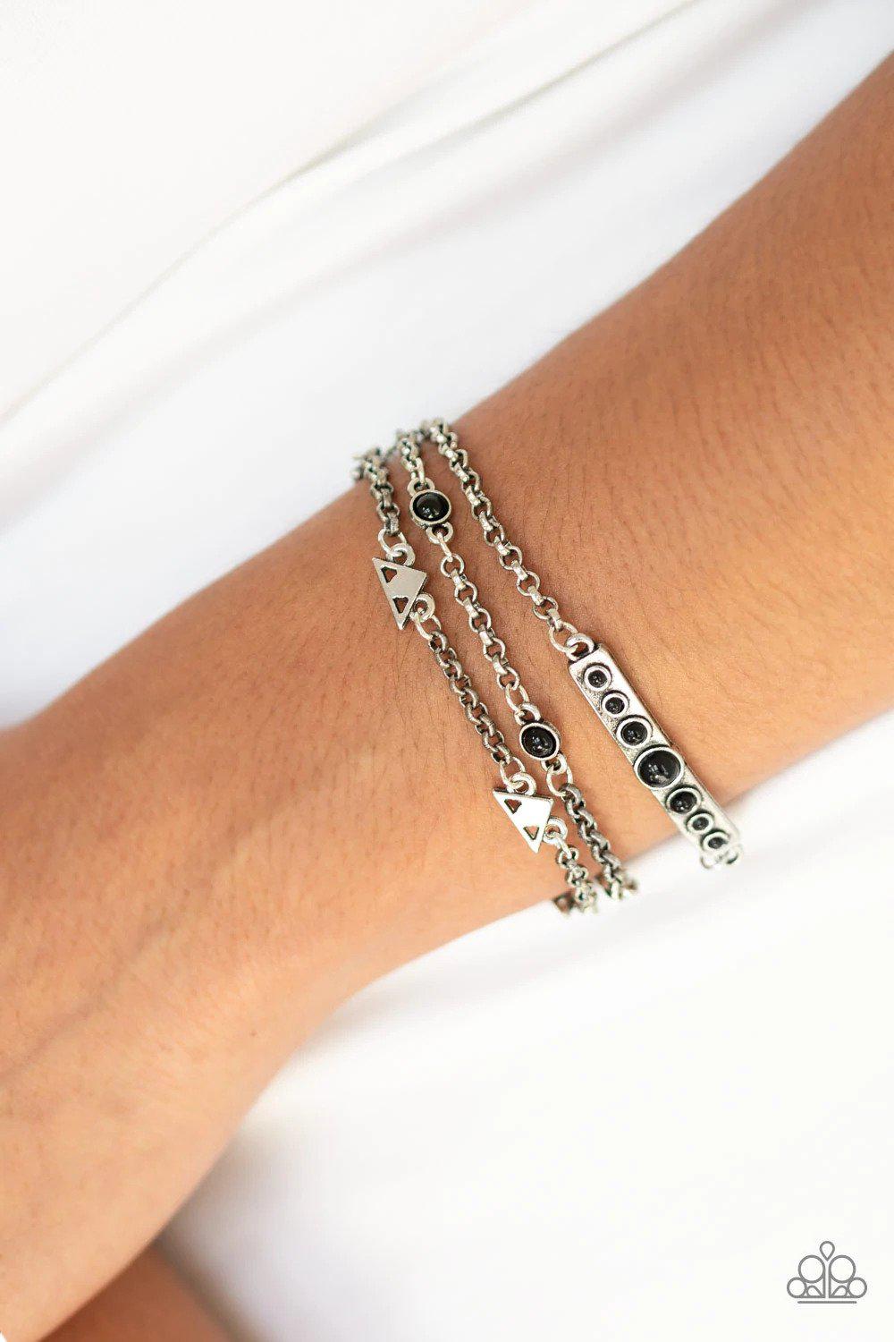 No Means NOMAD Black Bracelet - Paparazzi Accessories- on model - CarasShop.com - Paparazzi Jewelry by Cara Jewels
