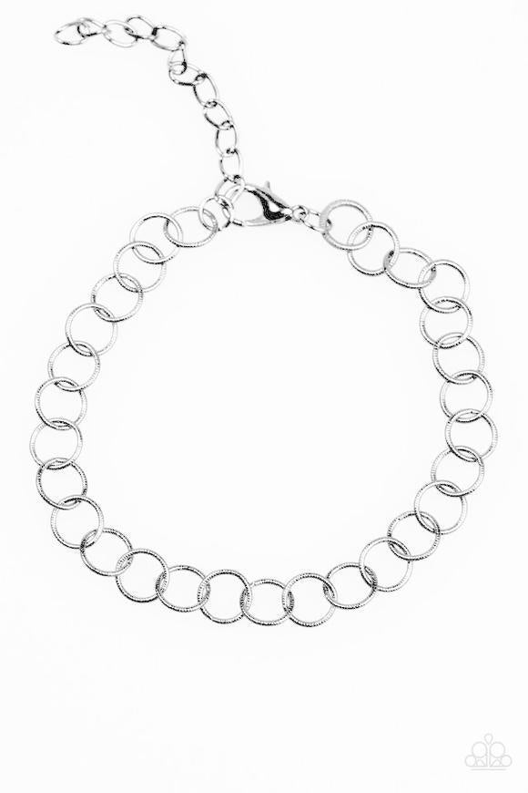 No Small Feat Silver Link Bracelet - Paparazzi Accessories- lightbox - CarasShop.com - Paparazzi Jewelry by Cara Jewels