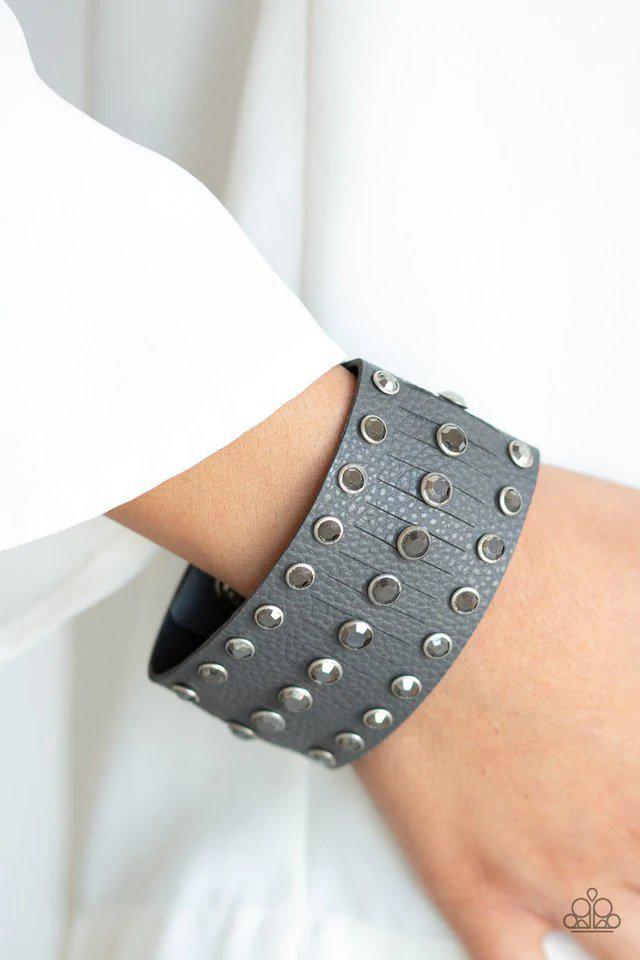 Now Taking The Stage Silver Bracelet - Paparazzi Accessories- on model - CarasShop.com - Paparazzi Jewelry by Cara Jewels
