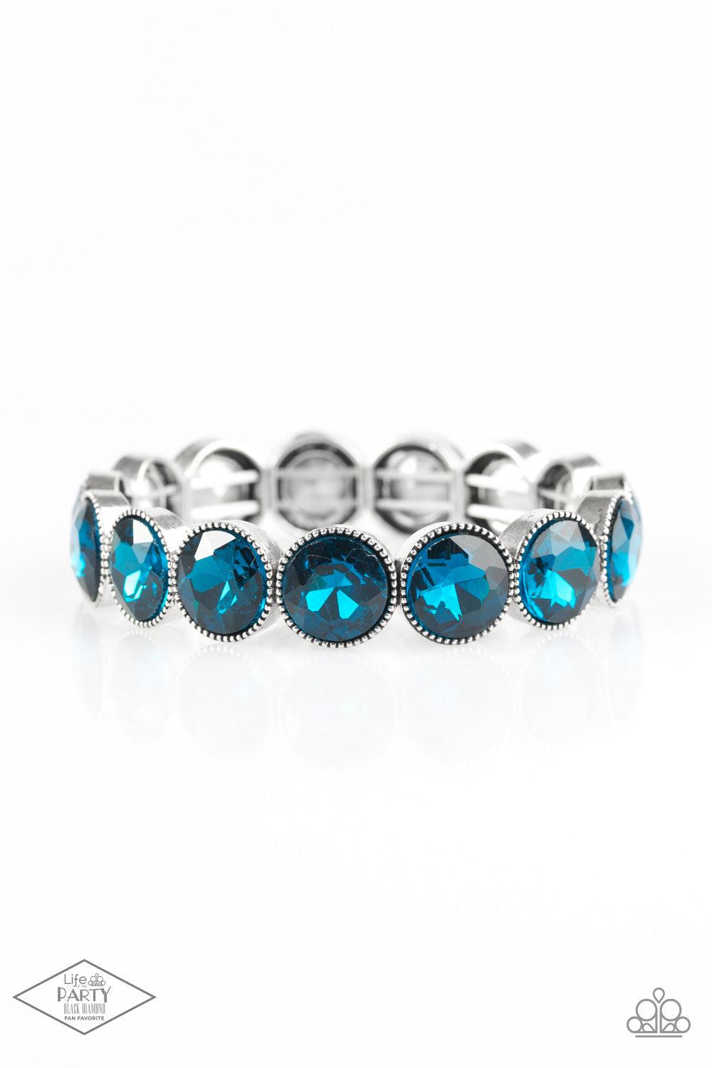Number One Knockout Blue Rhinestone Bracelet - Paparazzi Accessories- lightbox - CarasShop.com - Paparazzi Jewelry by Cara Jewels
