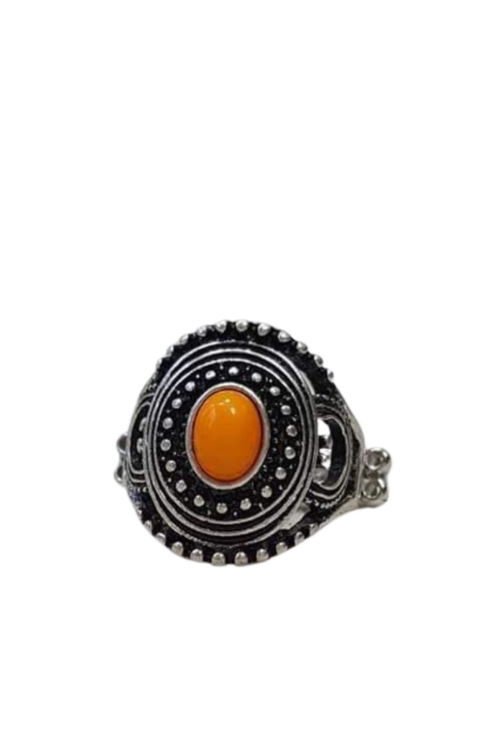 Oasis Moon Orange and Silver Ring - Paparazzi Accessories- lightbox - CarasShop.com - Paparazzi Jewelry by Cara Jewels