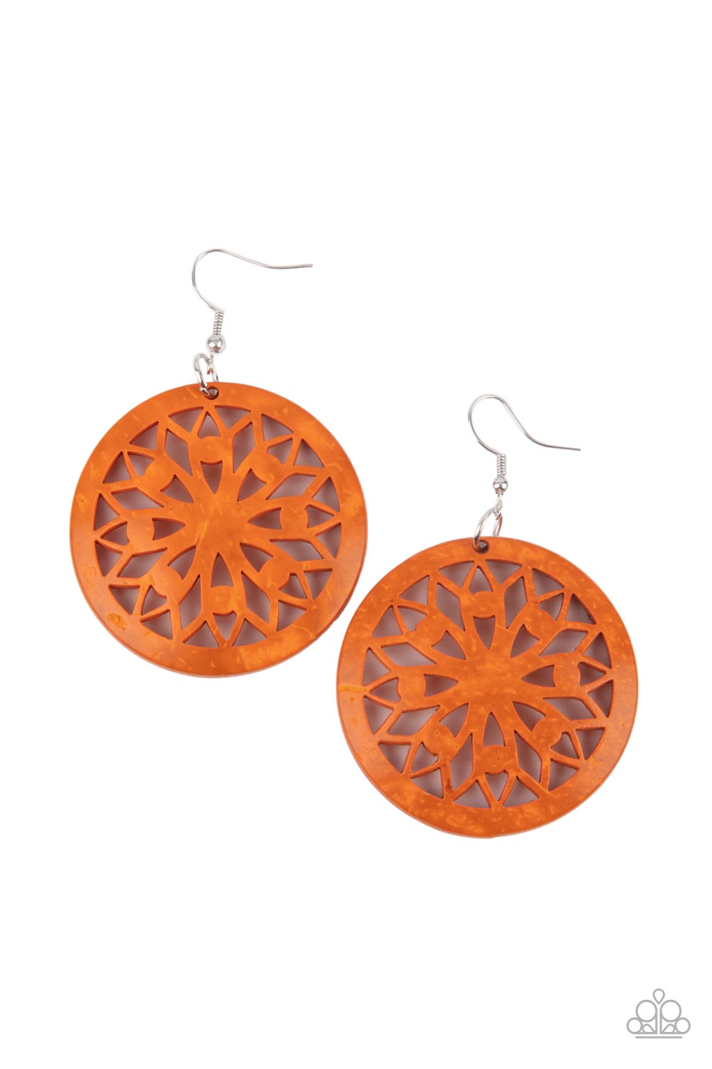 Ocean Canopy Orange Earrings - Paparazzi Accessories- lightbox - CarasShop.com - Paparazzi Jewelry by Cara Jewels