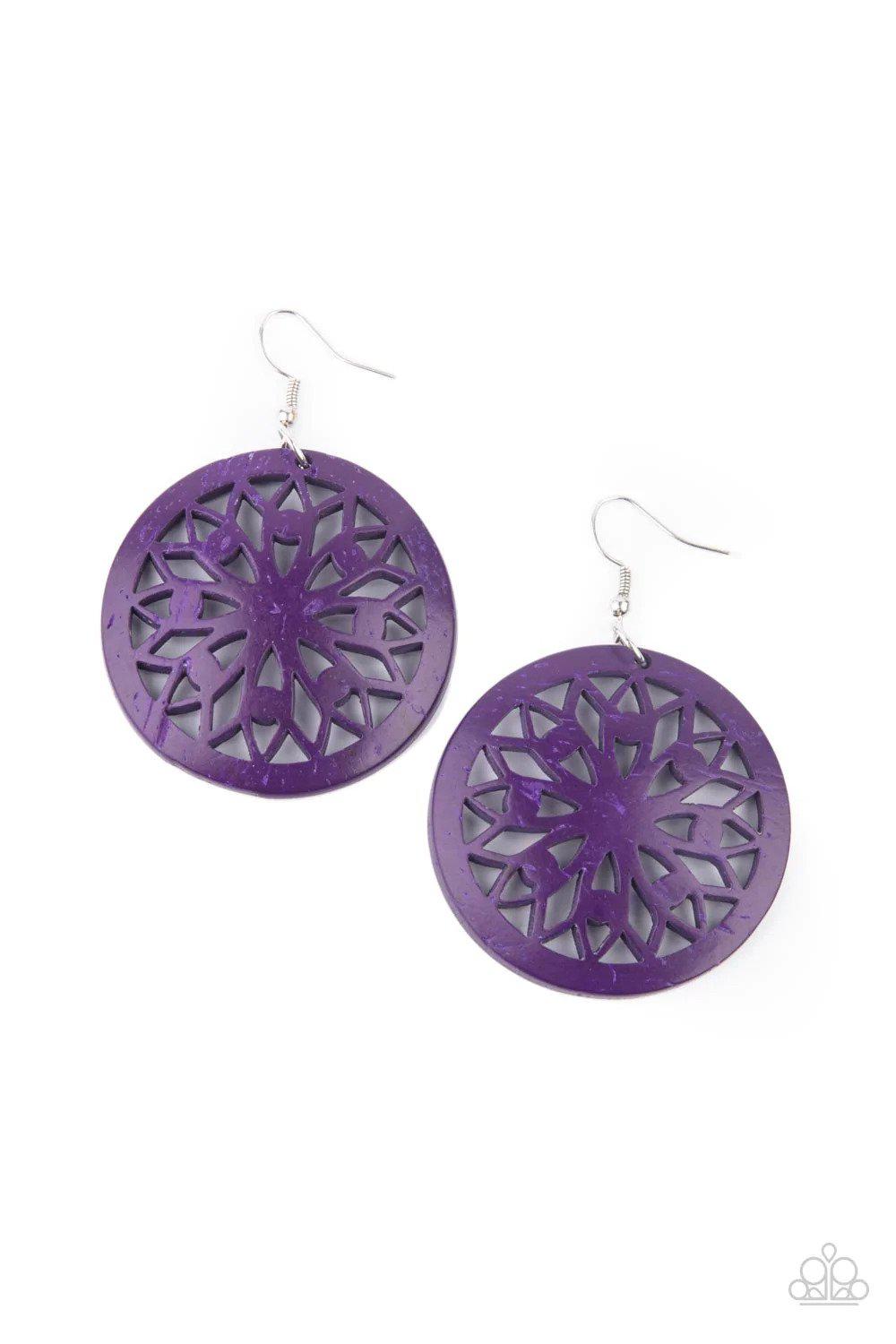 Ocean Canopy Purple Earrings - Paparazzi Accessories- lightbox - CarasShop.com - Paparazzi Jewelry by Cara Jewels