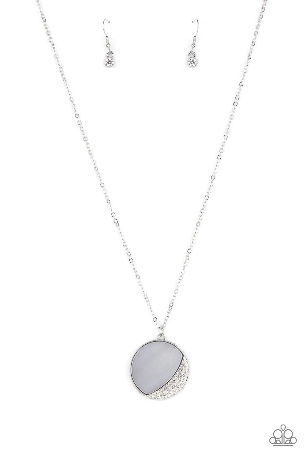 Oceanic Eclipse Silver Necklace - Paparazzi Accessories- lightbox - CarasShop.com - Paparazzi Jewelry by Cara Jewels