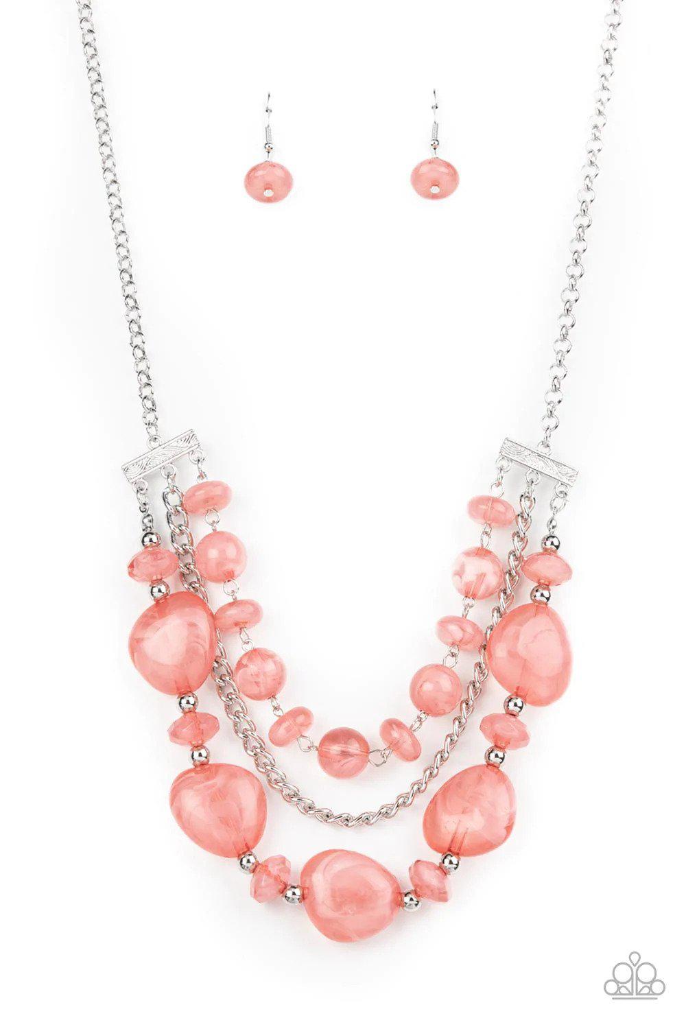 Oceanside Service Pink Necklace - Paparazzi Accessories- lightbox - CarasShop.com - Paparazzi Jewelry by Cara Jewels
