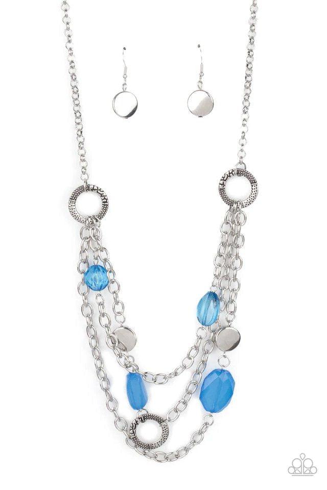Oceanside Spa Blue Necklace - Paparazzi Accessories- lightbox - CarasShop.com - Paparazzi Jewelry by Cara Jewels