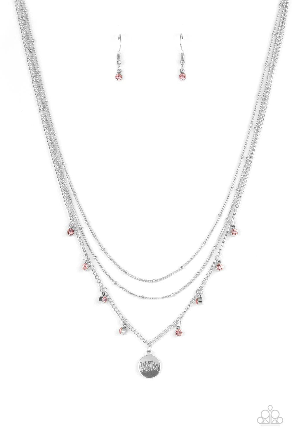 Ode To Mom Pink Necklace - Paparazzi Accessories- lightbox - CarasShop.com - Paparazzi Jewelry by Cara Jewels