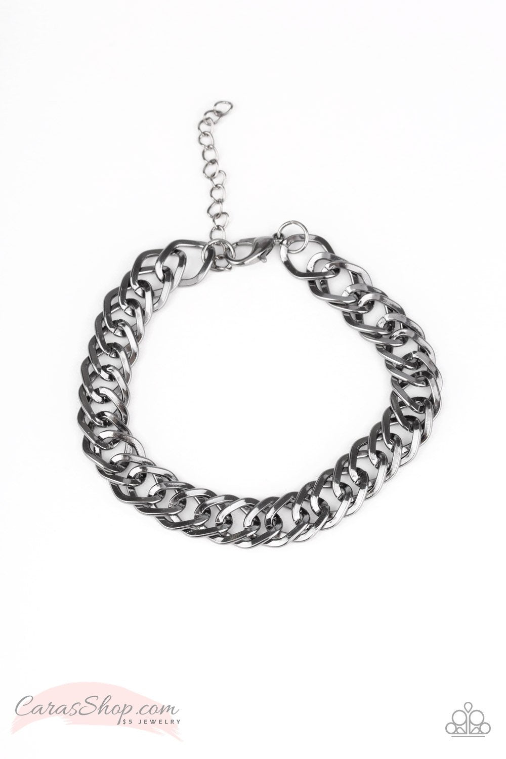 On The Ropes Men's Black Chain Bracelet - Paparazzi Accessories- lightbox - CarasShop.com - Paparazzi Jewelry by Cara Jewels