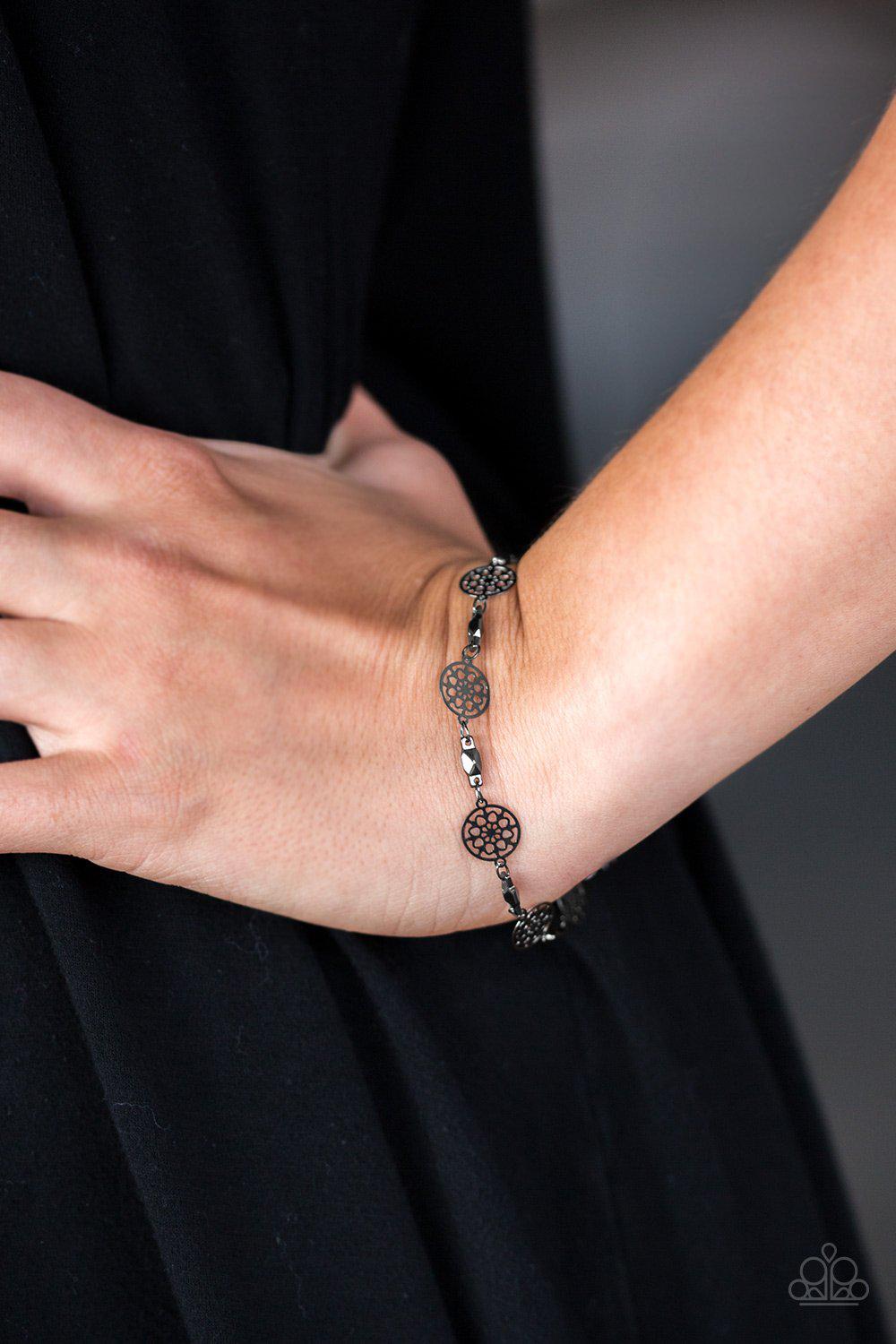 Only Time Wheel Tell Gunmetal Black Bracelet - Paparazzi Accessories- lightbox - CarasShop.com - Paparazzi Jewelry by Cara Jewels