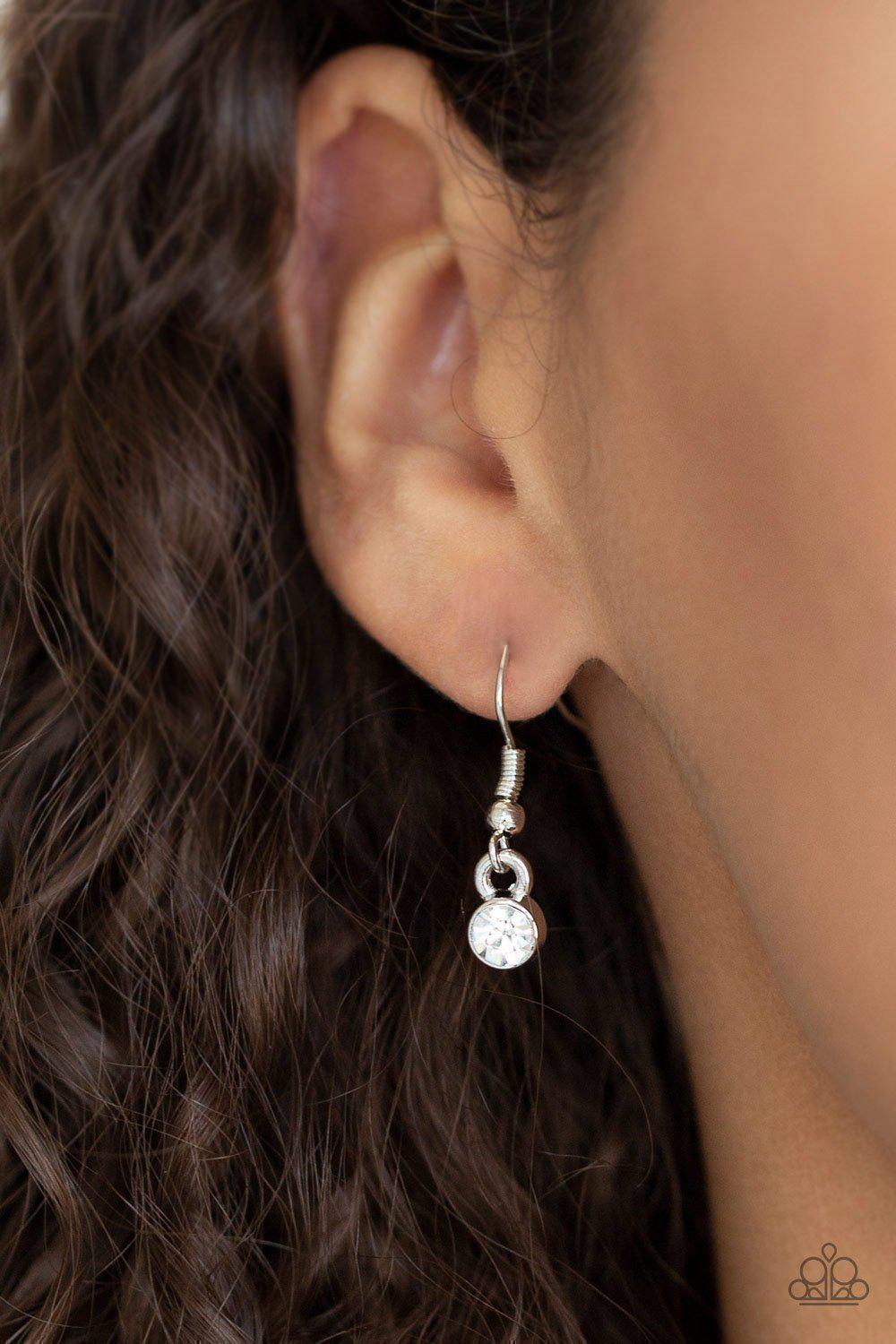 Optical Opulence Blue Rhinestone Pendant Necklace - Paparazzi Accessories - free matching earrings -CarasShop.com - Paparazzi Jewelry by Cara Jewels