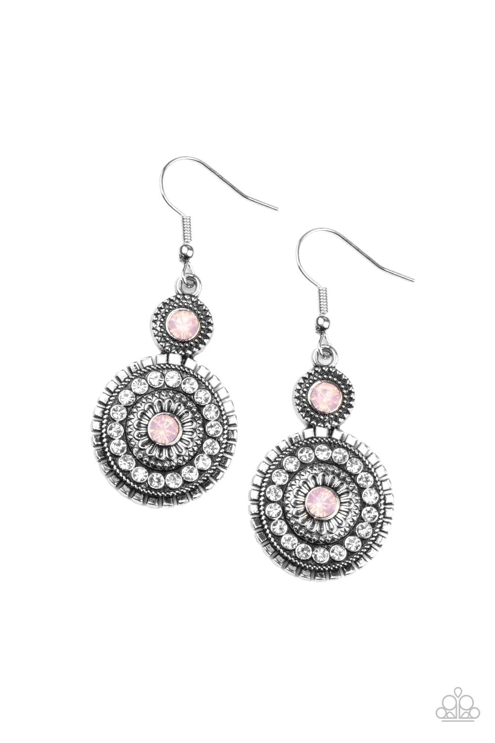 Opulent Outreach Pink Earrings - Paparazzi Accessories- lightbox - CarasShop.com - Paparazzi Jewelry by Cara Jewels