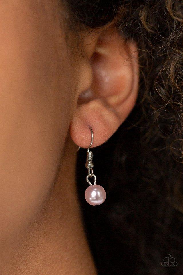 Out of Bounds Shimmer Multi Pink and Green Pearl Necklace - Paparazzi Accessories - free matching earrings -CarasShop.com - Paparazzi Jewelry by Cara Jewels