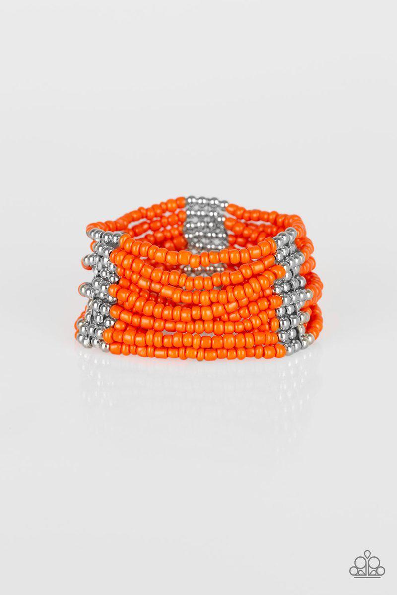 Paparazzi Outback Odyssey Orange Seed Bead Bracelet