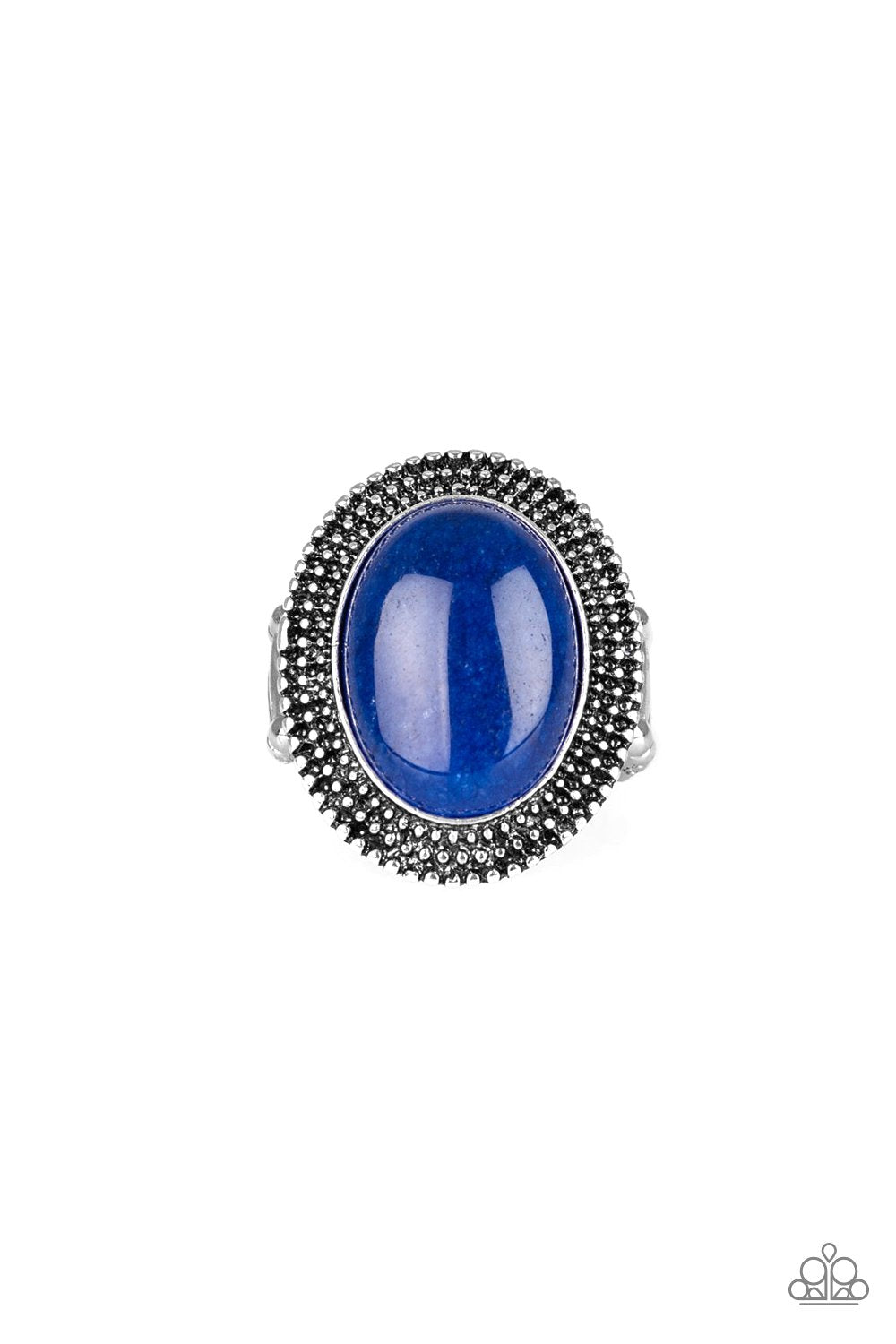 Outdoor Oasis Blue Stone Ring - Paparazzi Accessories- on model - CarasShop.com - Paparazzi Jewelry by Cara Jewels