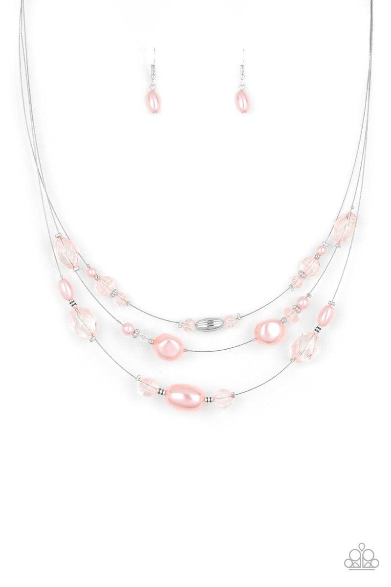 Pacific Pageantry Pink Necklace - Paparazzi Accessories- lightbox - CarasShop.com - Paparazzi Jewelry by Cara Jewels