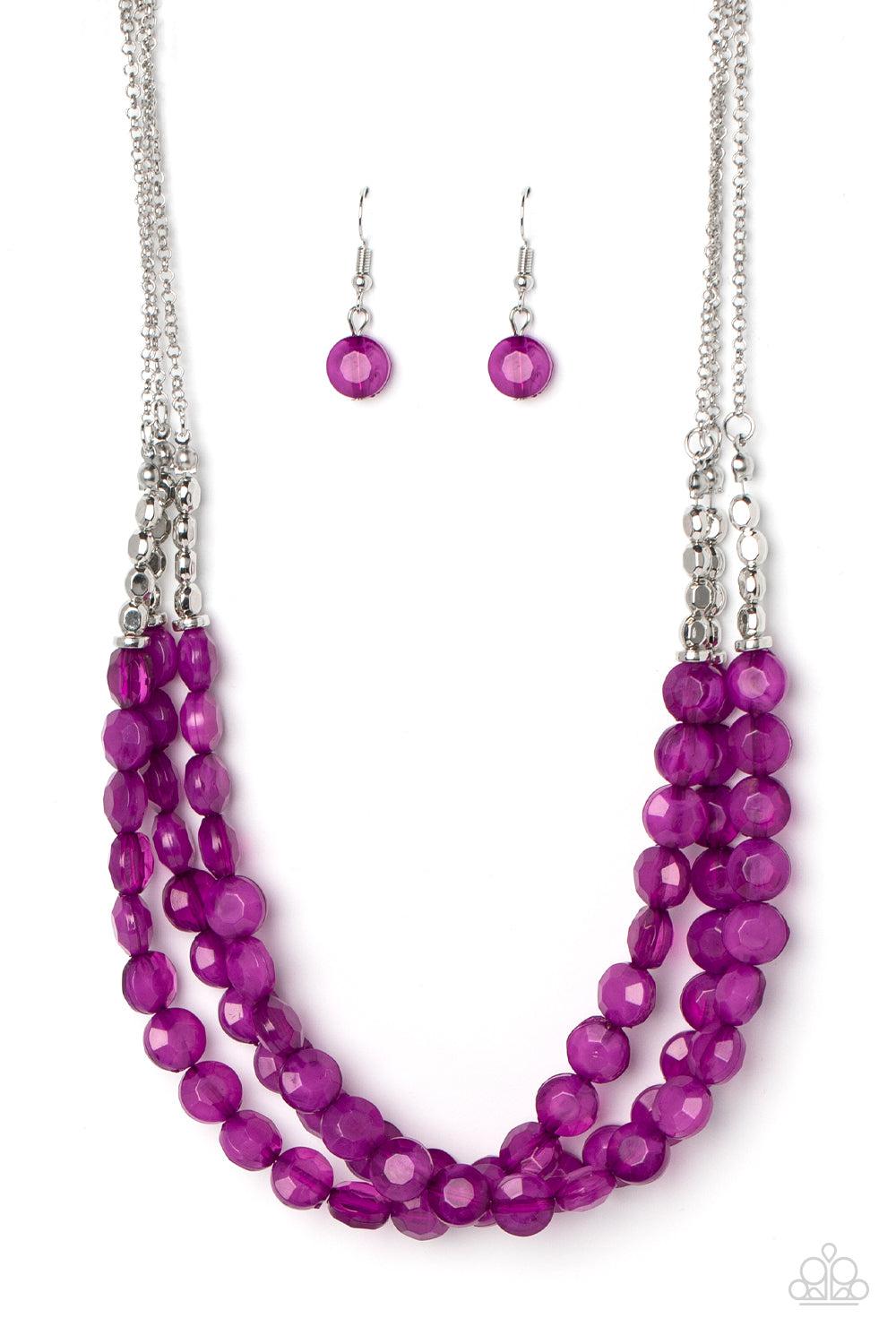 Pacific Picnic Purple Necklace - Paparazzi Accessories- lightbox - CarasShop.com - Paparazzi Jewelry by Cara Jewels
