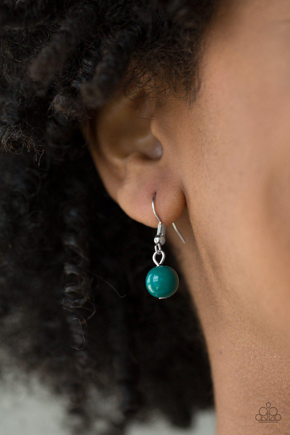 Pacific Piers Green and Silver Necklace - Paparazzi Accessories - free matching earrings -CarasShop.com - Paparazzi Jewelry by Cara Jewels