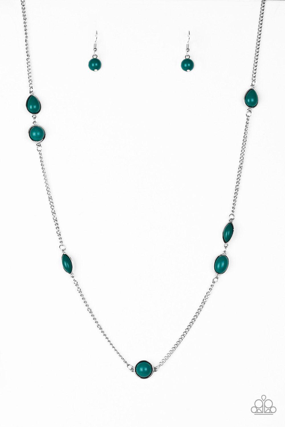 Pacific Piers Green and Silver Necklace - Paparazzi Accessories- lightbox - CarasShop.com - Paparazzi Jewelry by Cara Jewels