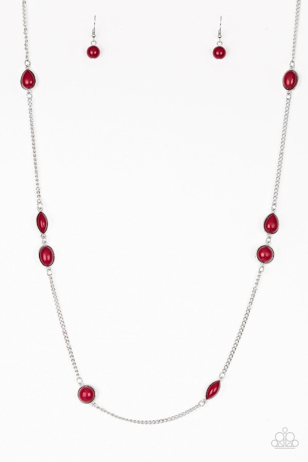 Pacific Piers Red Necklace - Paparazzi Accessories- lightbox - CarasShop.com - Paparazzi Jewelry by Cara Jewels