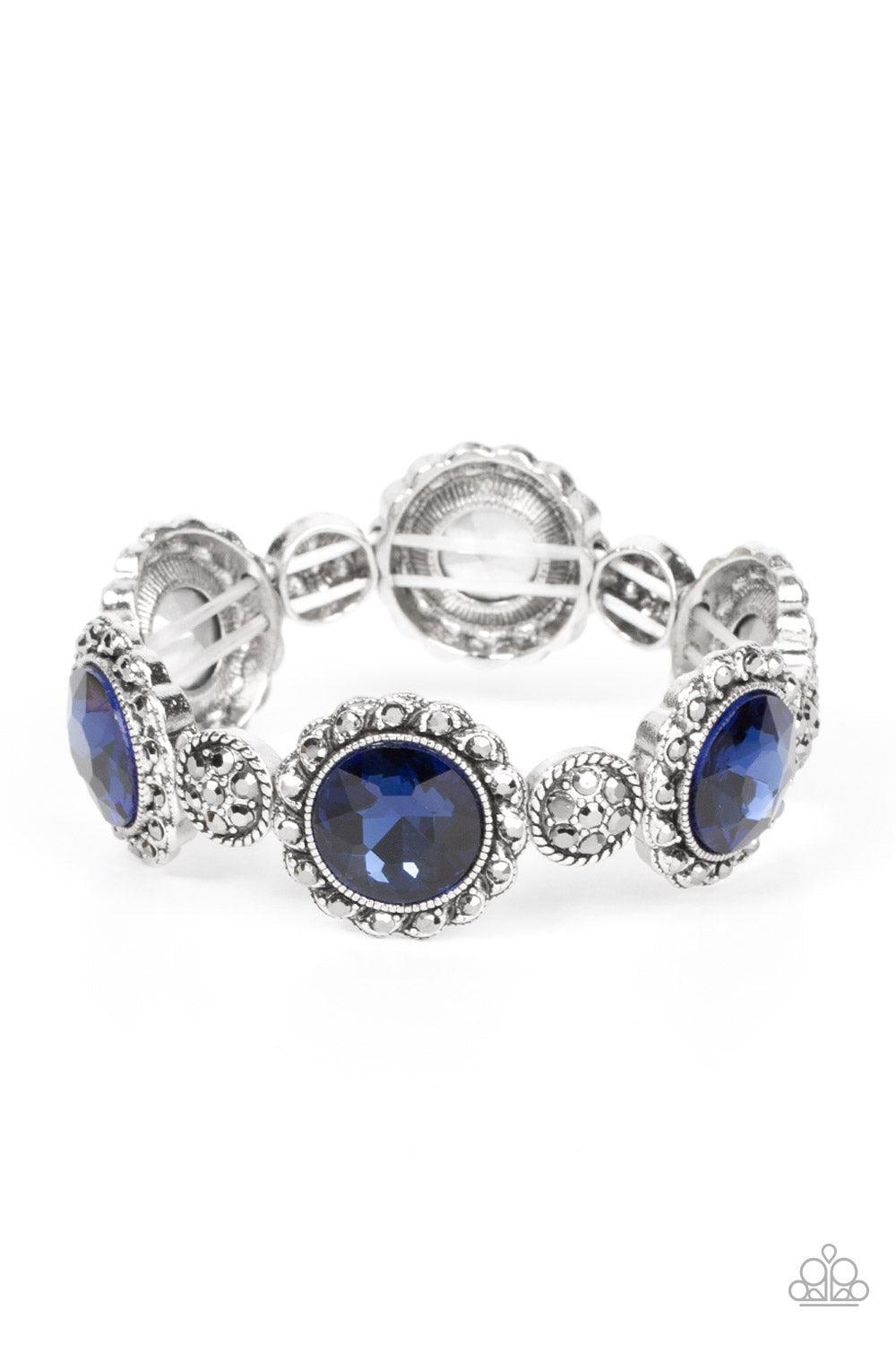 Palace Property Blue Rhinestone Bracelet - Paparazzi Accessories- lightbox - CarasShop.com - Paparazzi Jewelry by Cara Jewels