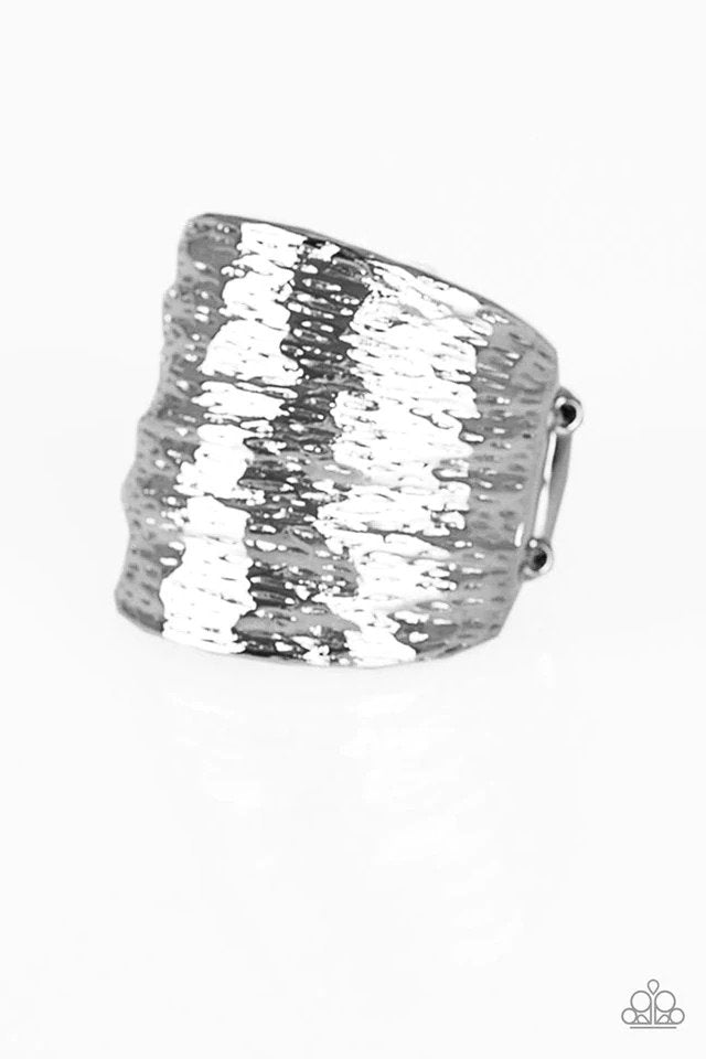 Paleo Patterns Silver Ring - Paparazzi Accessories- lightbox - CarasShop.com - Paparazzi Jewelry by Cara Jewels
