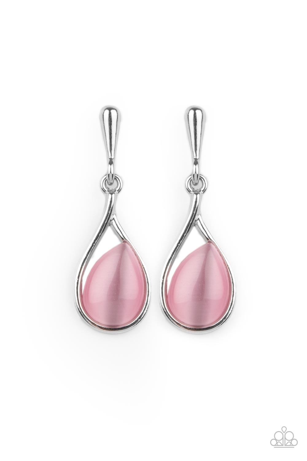 Pampered Glow Up Pink Cat's Eye Earrings - Paparazzi Accessories- lightbox - CarasShop.com - Paparazzi Jewelry by Cara Jewels
