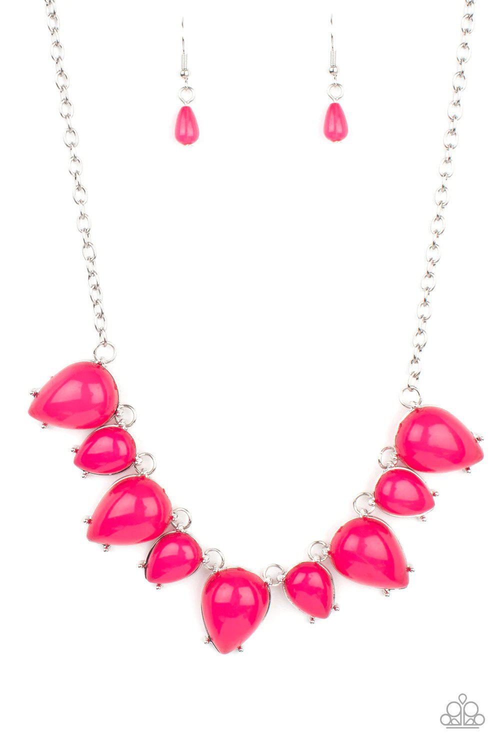 Pampered Poolside Pink Necklace - Paparazzi Accessories- lightbox - CarasShop.com - Paparazzi Jewelry by Cara Jewels
