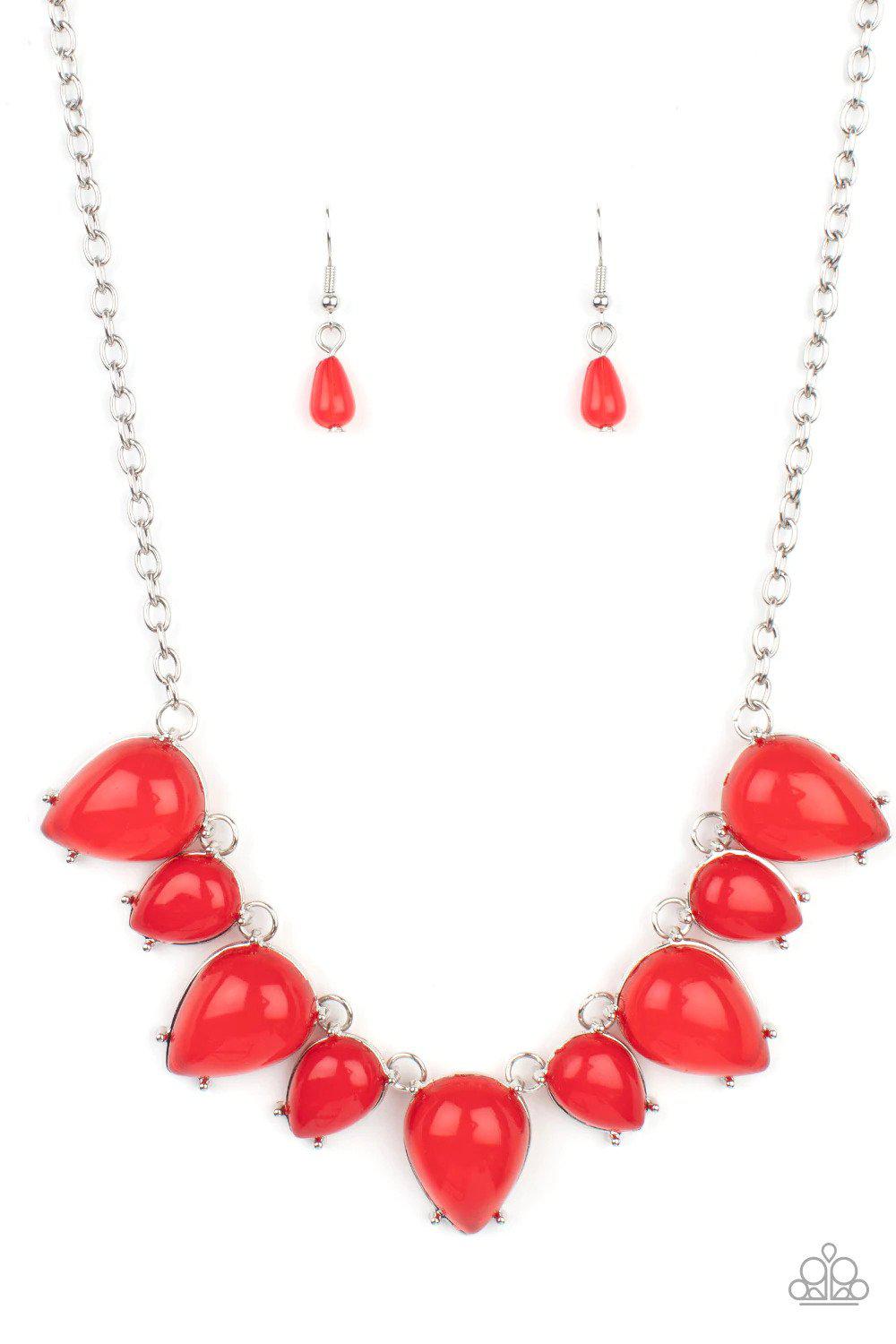 Pampered Poolside Red Necklace - Paparazzi Accessories- lightbox - CarasShop.com - Paparazzi Jewelry by Cara Jewels