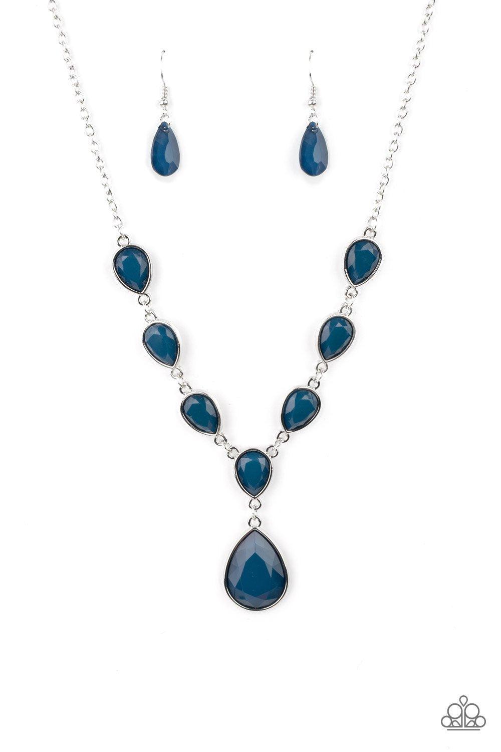 Party Paradise Blue Necklace - Paparazzi Accessories- lightbox - CarasShop.com - Paparazzi Jewelry by Cara Jewels