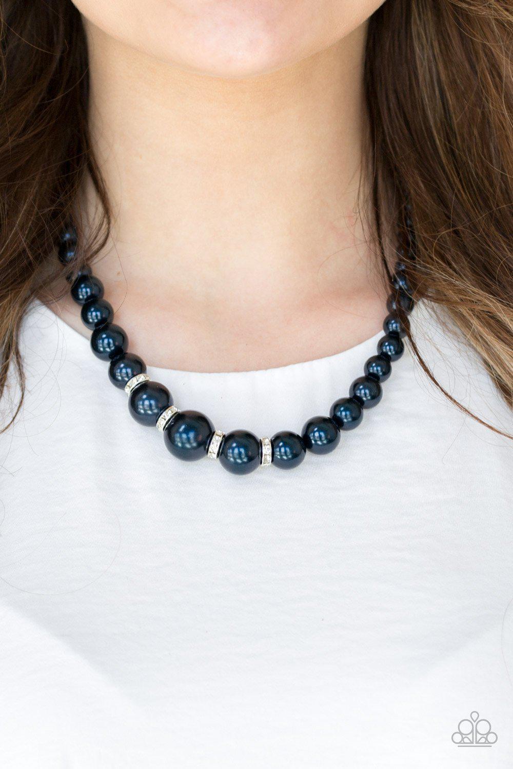 Party Pearls Blue Pearl Necklace - Paparazzi Accessories- lightbox - CarasShop.com - Paparazzi Jewelry by Cara Jewels