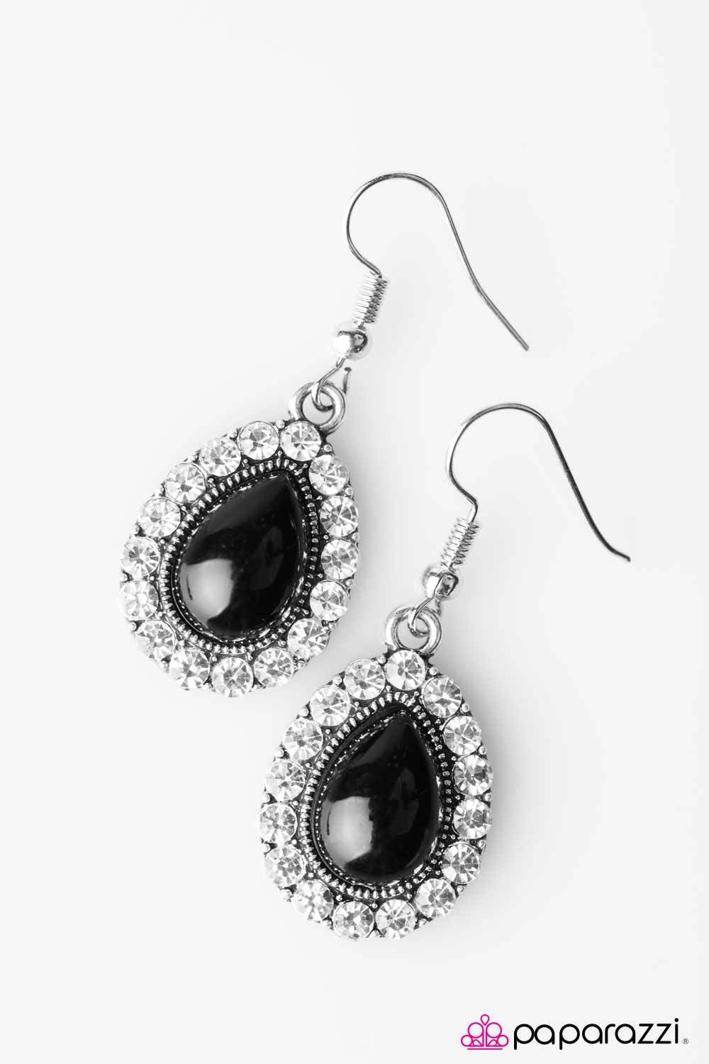 Party Till Dawn Black Earrings - Paparazzi Accessories- lightbox - CarasShop.com - Paparazzi Jewelry by Cara Jewels