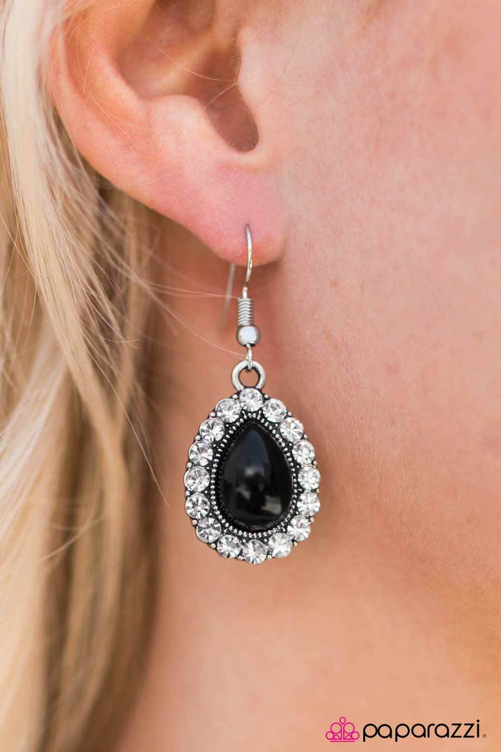 Party Till Dawn Black Earrings - Paparazzi Accessories- lightbox - CarasShop.com - Paparazzi Jewelry by Cara Jewels