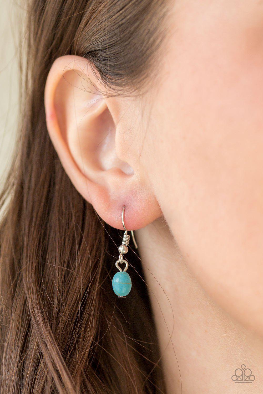 Peaceful Prairies Turquoise Blue Stone Necklace - Paparazzi Accessories - free matching earrings -CarasShop.com - Paparazzi Jewelry by Cara Jewels