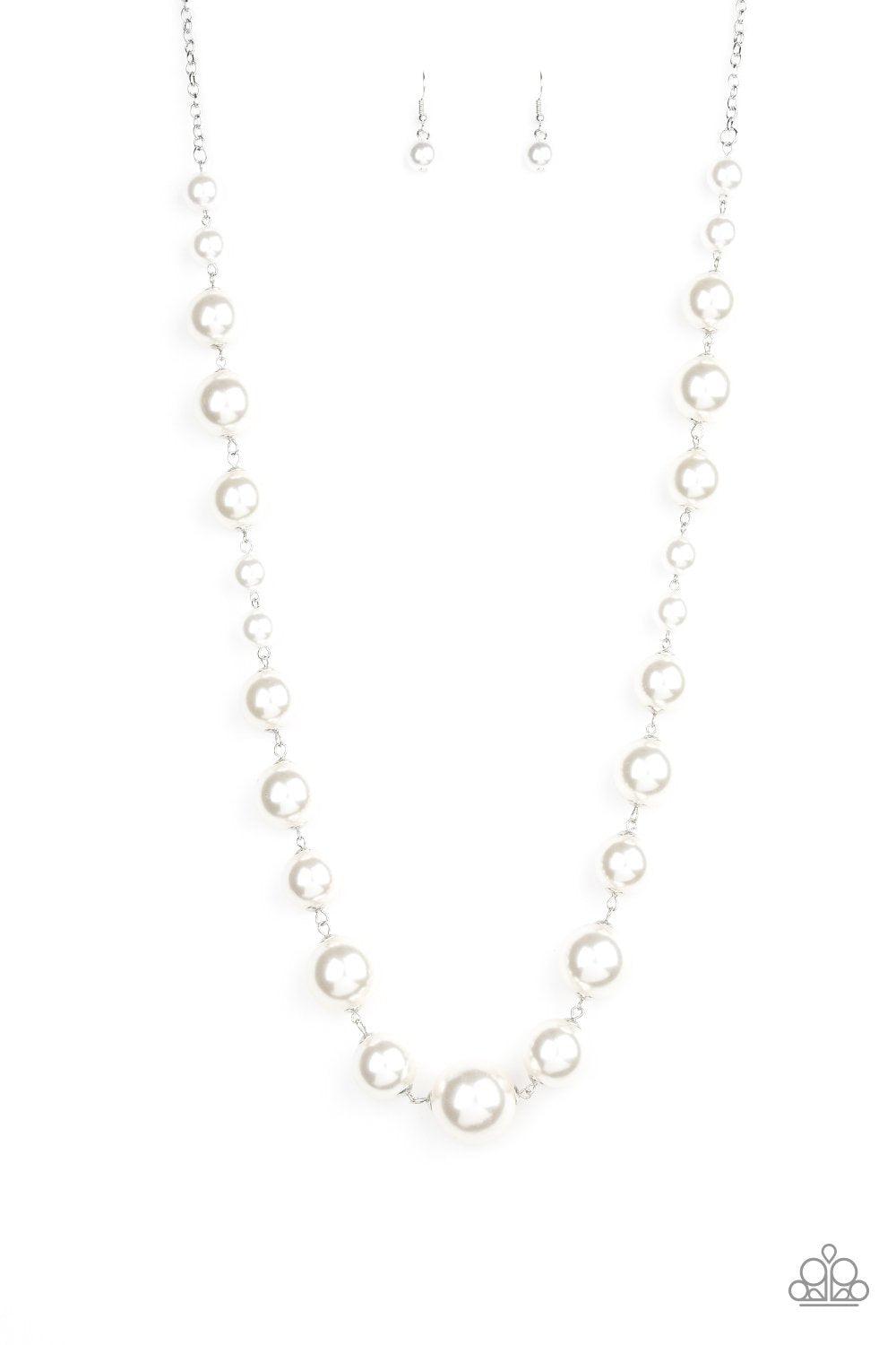 Pearl Prodigy White Pearl Necklace - Paparazzi Accessories- lightbox - CarasShop.com - Paparazzi Jewelry by Cara Jewels