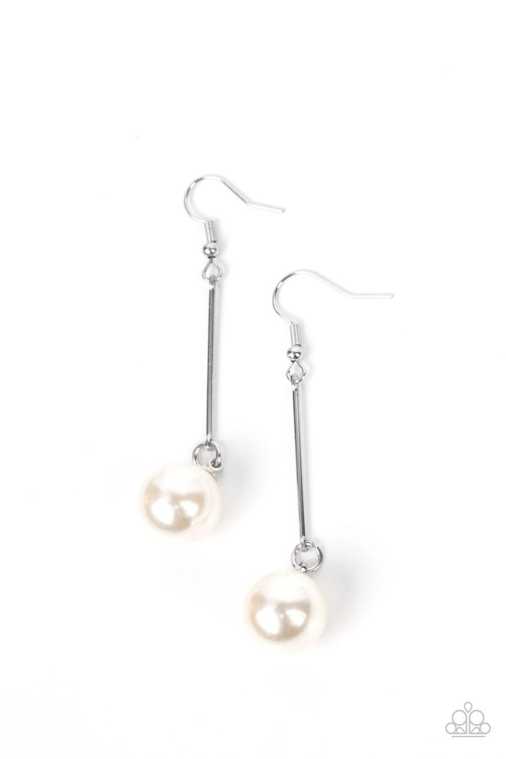 Pearl Redux White Earrings - Paparazzi Accessories- lightbox - CarasShop.com - Paparazzi Jewelry by Cara Jewels